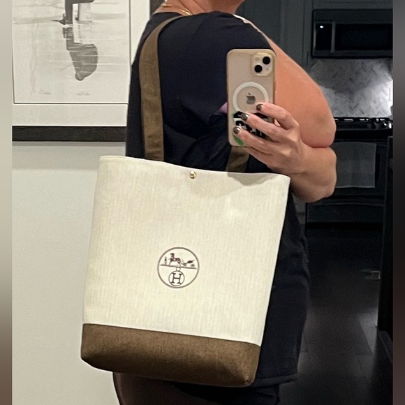 Reduce Reuse Recycle ♻️ Made from Authentic Hermes Dust Bags & Ribbon-Tote/Pouch - Picture 9 of 9